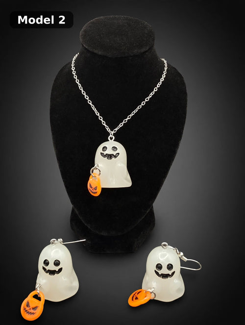 Glow-in-the-dark Ghost jewelry set